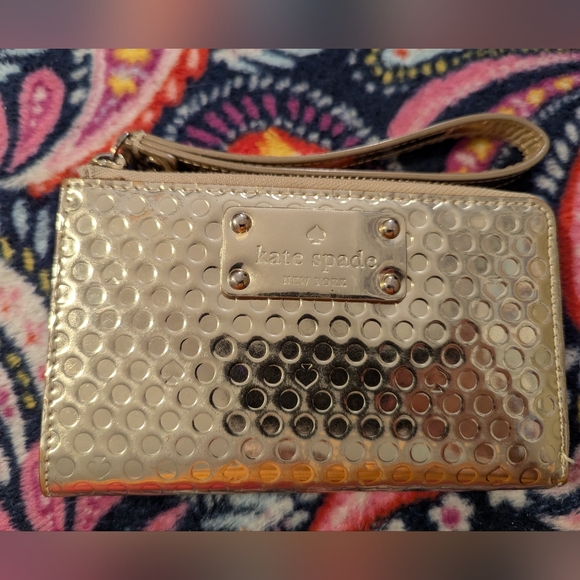 Kate Spade Metallic Gold Wristlet - Picture 3 of 12